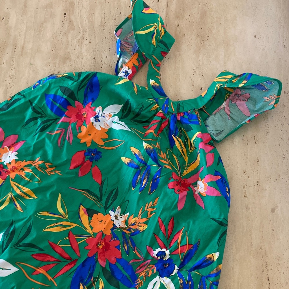 [J crew Crewcuts] Tropical print ruffle dress | 12 and 14